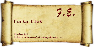 Furka Elek névjegykártya