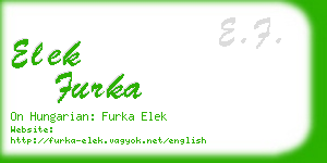 elek furka business card